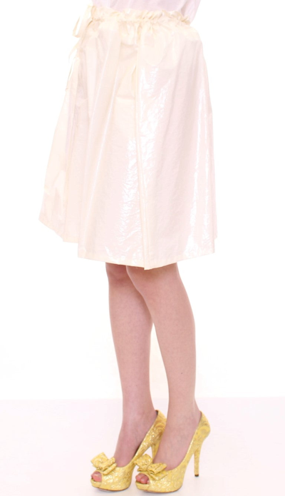 Shop Licia Florio White Above-knee Stretch Waist Strap Women's Skirt