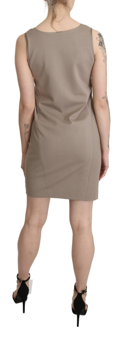 Liu •jo Dolce & Gabbana  Sequined V-neck Sleeveless Sheath Mini Dress In Brown