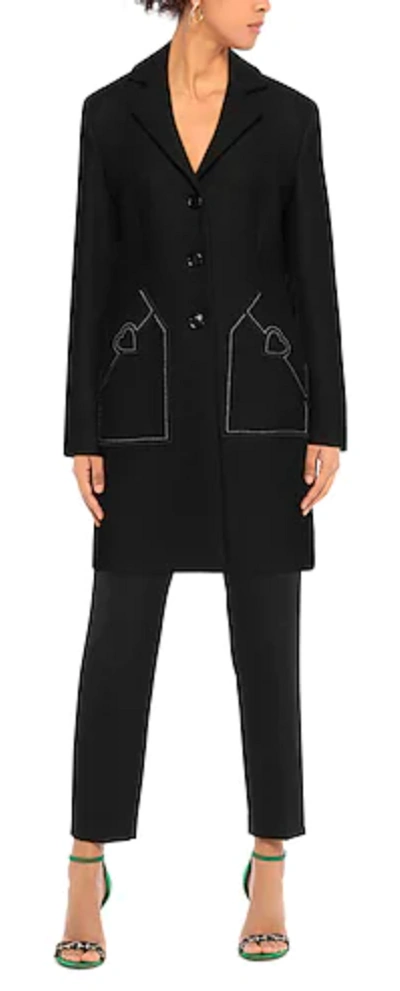 Shop Love Moschino Black Wool Jackets &amp; Women's Coat