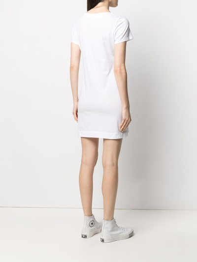 Shop Love Moschino White Cotton Women's Dress