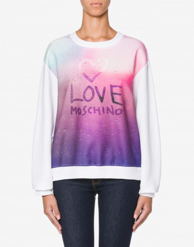 Shop Love Moschino White Cotton Women's Sweater