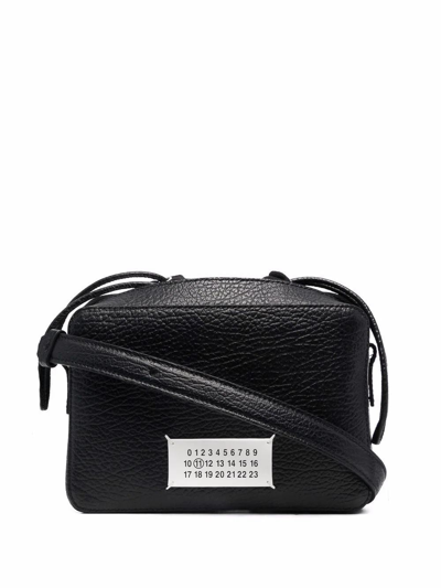 Shop Maison Margiela Men's Black Leather Messenger Bag