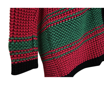 Shop Maje Women's Black Detail Hot Pink / Burgendy / Green Cotton Polyester Cardigan Jacket