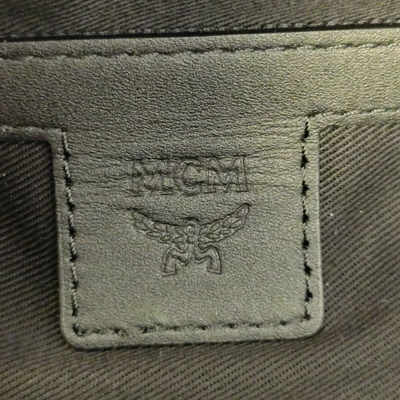 Shop Mcm Black Visetos Coated Canvas White Logo Medium Belt Bag