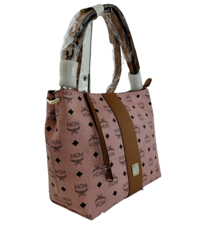 Shop Mcm Klara Soft Pink Visetos Medium Hobo Crossbody Bag