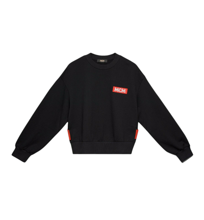 Shop Mcm Men's Black Cotton Rubber Logo Oversized Pullover Sweater (regular; S)
