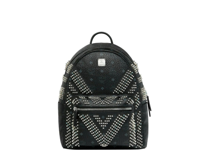 Shop Mcm Men's Black Crystal Studs Graded M Visetos Stark Backpack