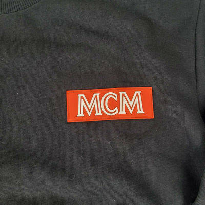 Shop Mcm Men's Black Cotton Rubber Logo Oversized Pullover Sweater (regular; S)