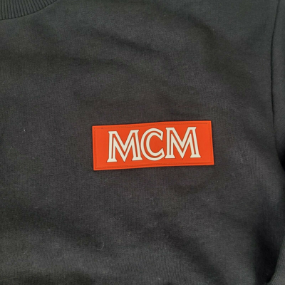 Mcm Men's Black Cotton Rubber Logo Oversized Pullover Sweater (regular; S) In Black