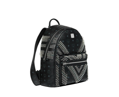 Shop Mcm Men's Black Crystal Studs Graded M Visetos Stark Backpack