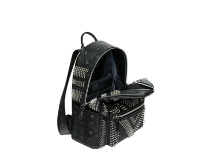 MCM #220 Rucksack Studs Black Leather Backpack Whole