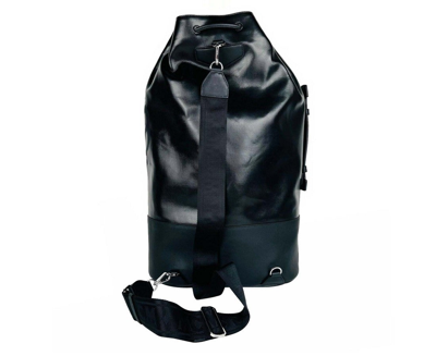 Shop Mcm Men's Black Tivitat Coated Canvas Large Drawstring Sling Backpack