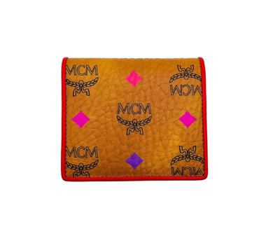 Shop Mcm Men's Brown Spectrum Diamond Rainbow Logo Visetos Id Wallet Mysaasv01