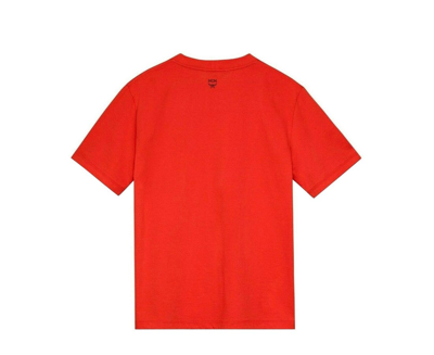 Shop Mcm Men's Orange Munich Lion Logo Cotton Short Sleeve T-shirt