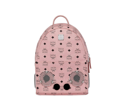 Shop Mcm Men's Soft Pink Coated Canvas Small Wizpak Speaker Backpack Mmk8aoc85pz001