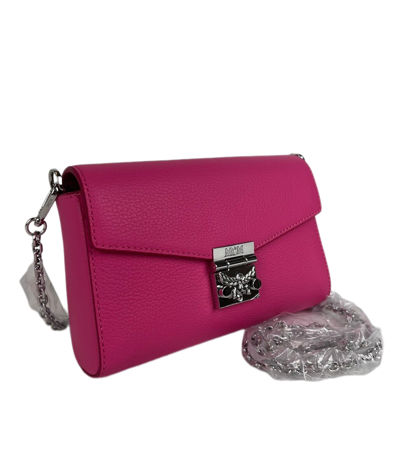 Shop Mcm Millie Sugar Pink Small Crossbody Silver Chain Bag