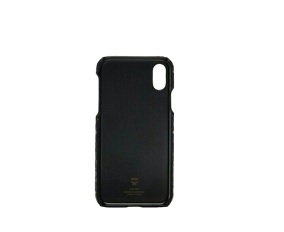 Shop Mcm Unisex Black / Silver Gradation Visetos Iphone Xs Cell Phone Case Mze9avi48sv001