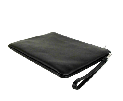 Shop Mcm Unisex Black Nappa Leather Studded Robert Wristlet Zip Pouch Mzz9sro32bk001