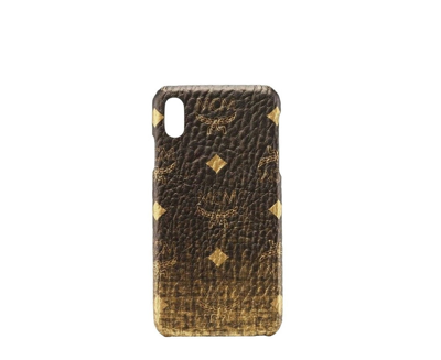 Shop Mcm Unisex Gold Gradation Visetos Iphone Xs Max Cell Phone Case In Black / Gold