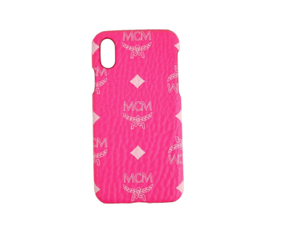 Shop Mcm Unisex Neon Pink Visetos Iphone X / Xs Cell Phone Case