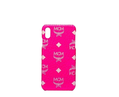 Shop Mcm Unisex Neon Pink Visetos Iphone Xs Max Cell Phone Case