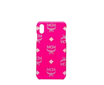 Mcm Unisex Neon Pink Visetos Iphone Xs Max Cell Phone Case In Neon Pink