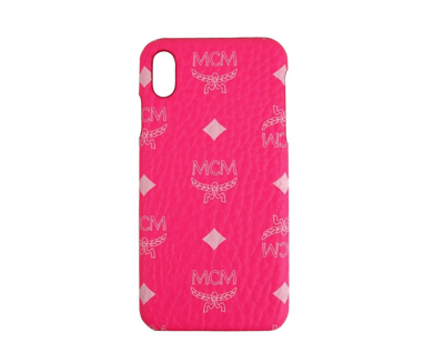 Mcm Unisex Neon Pink Visetos Iphone Xs Max Cell Phone Case In Neon Pink