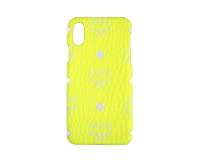 Mcm Unisex Neon Yellow Visetos Iphone X / Xs Cell Phone Case In Neon Yellow