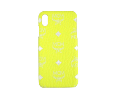 Shop Mcm Unisex Neon Yellow Visetos Iphone Xs Max Cell Phone Case