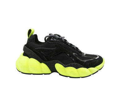 Shop Mcm Women's Black Luft Collection Suede Neon Green Trim Sneaker Mes9amm66bk (36 Eu / 6 Us)