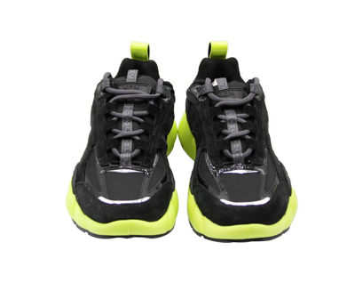 Shop Mcm Women's Black Luft Collection Suede Neon Green Trim Sneaker Mes9amm66bk (36 Eu / 6 Us)