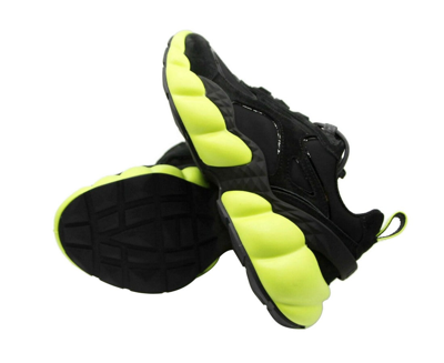 Shop Mcm Women's Black Luft Collection Suede Neon Green Trim Sneaker Mes9amm66bk