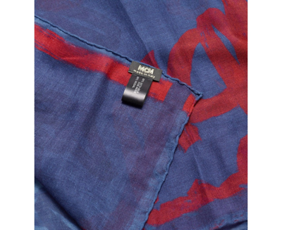 Mcm Silk-blend Scarf Shawl In Blue