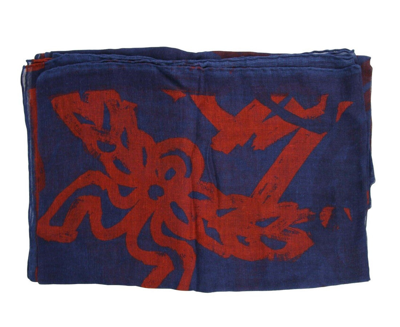 Mcm Silk-blend Scarf Shawl In Blue