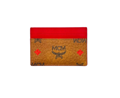 Shop Mcm Women's Brown Spectrum Diamond Rainbow Logo Visetos Card Holder Myaaasv02