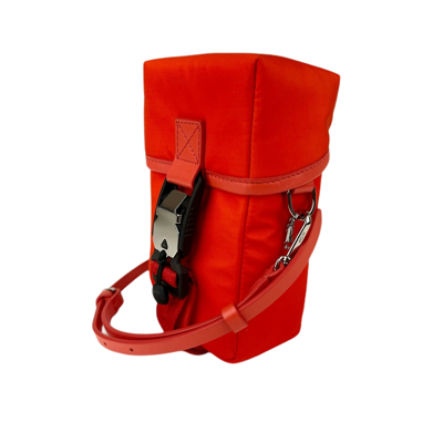 Shop Mcm Women's Orange Red Nylon Mini Flap Pouch Shoulder Waist Bag