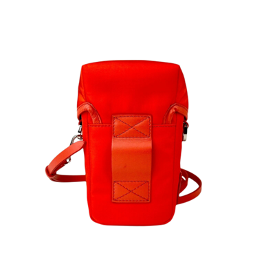 Shop Mcm Women's Orange Red Nylon Mini Flap Pouch Shoulder Waist Bag