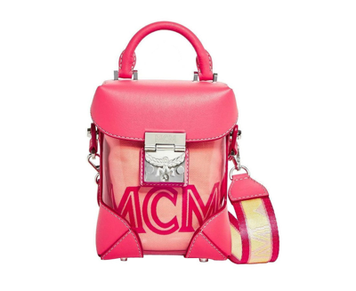 Shop Mcm Women's Teaberry Pink Berlin Mini Transparent Crossbody Bag Mwrasbf04qe001