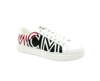 Shop Mcm Women's White / Black Leather Logo Low Top Sneaker (36 Eu / 6 Us)