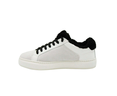Shop Mcm Women's White Milano Suede Black Shearling Low Top Sneaker Mes9ada02wt (40 Eu / 10 Us) In White / Black
