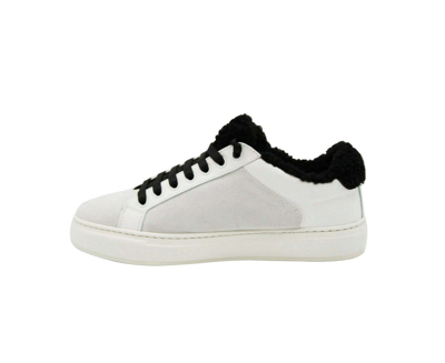 Mcm Women's White Milano Suede Black Shearling Low Top Sneaker Mes9ada02wt (40 Eu / 10 Us) In White / Black