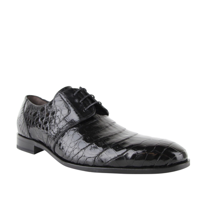 Shop Mezlan Men's Derby Lace Up Black Crocodile Dress Shoes
