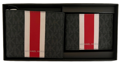 Michael Kors Signature Men Wallet With Patch In Signature Blue
