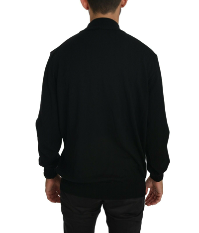 Shop Mila Schön Elegant Black Virgin Wool Pullover Men's Sweater
