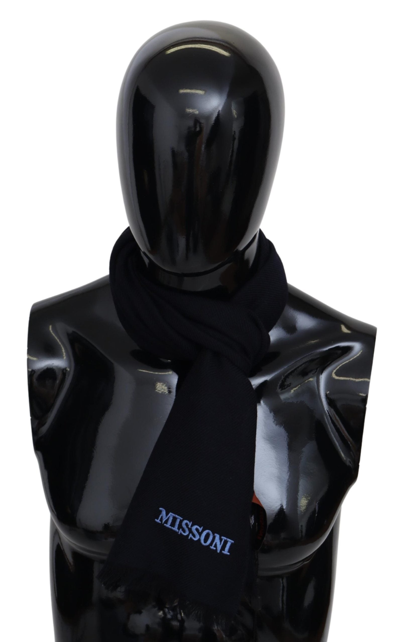 Shop Missoni Elegant Black Wool Unisex Men's Scarf