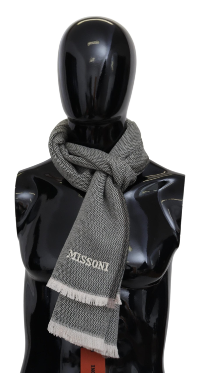 Shop Missoni Plush Zigzag Cashmere Scarf In Men's Gray