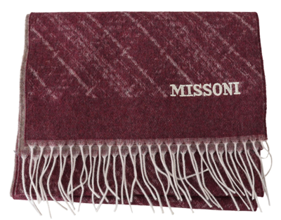 Shop Missoni Elegant Cashmere Fringed Men's Scarf In Marrone