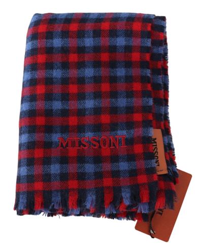 Shop Missoni Multicolor Check Wool Unisex Neck Wrap Men's Scarf