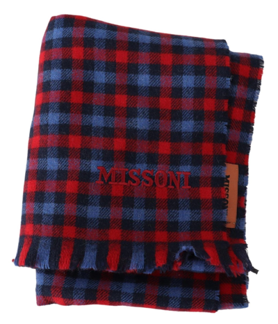 Shop Missoni Multicolor Check Wool Unisex Neck Wrap Men's Shawl