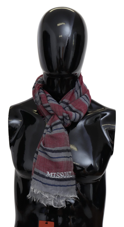 Shop Missoni Multicolor Striped Wool Blend Unisex Neck Wrap Men's Scarf